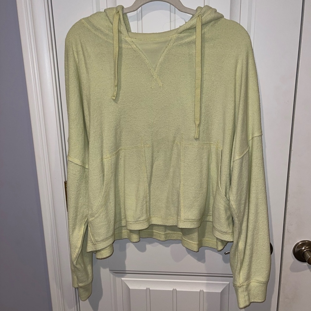 Free People Movement Yellow Hooded Sweatshirt